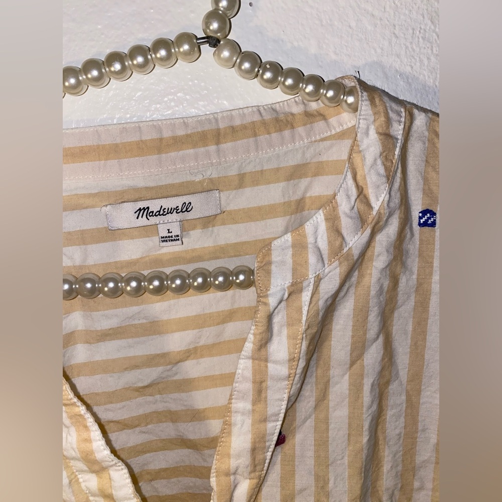 Embroidered Lakeline Popover Shirt in Stripe - Picture 5 of 7
